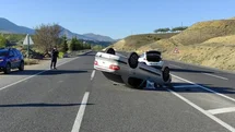 Malatya'da Otomobil Takla Attı