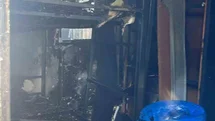 Depo amaçlı kullanılan konteynır da yangın