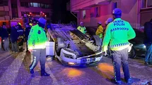 Bolu'da Araç Taklaya Girdi