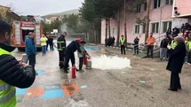 Bayburt'ta Öğrencilere Yangın Eğitimi