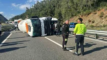 Marmaris'te Beton Mikseri Devrildi
