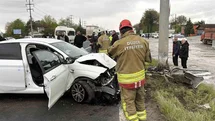 Düzce'de EDS Tabelasına Çarpan Araç Kazası