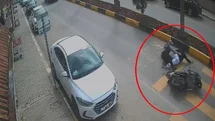 Motosiklet Kazası Kamerada Görüntülendi