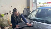 Babaeski'de Oto Yıkama İşine Kadın Dokunuşu