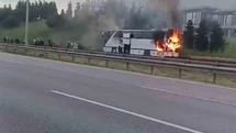 Kocaeli'de Yolcu Otobüsü Yangın Çıkardı