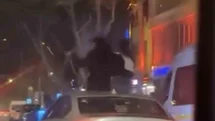 Bursa'da Otomobil Tavanında Tehlikeli Anlar