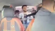 Rehin alınan taksicinin cesur müdahalesi kamerada