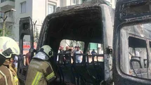 Diyarbakır'da Minibüs Yangını
