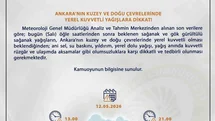Ankara'da Kuvvetli Yağış Uyarısı Yapıldı
