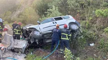 Bilecik'te Kamyonet Şarampole Uçtu