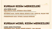Mezitli'de Kurban Kesim Noktaları Belirlendi