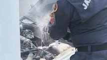 Bilecik’te park halindeki araç bir anda alev aldı