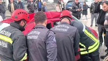 Erzurum'da Otobüs ve Araç Çarpıştı