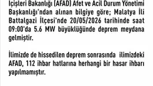 Elazığ'da Deprem Açıklaması Geldi