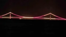 Çanakkale Köprüsü Galatasaray Renkleriyle Aydınlatıldı