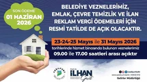 Yeşilyurt'ta Vergi Ödemeleri İçin Vezneler Açık Kalacak