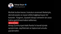 Vahap Seçer’den "Mutlak Butlan" Tepkisi: "Amaç CHP'yi Ayrıştırmak ve Umudu Yıpratmaktır"