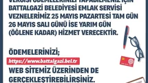 Battalgazi Belediyesi'nden Vezne Düzenlemesi