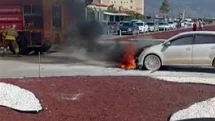 Hatay'da Otomobil Yangını