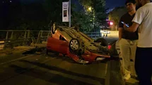 Şişli'de Alkollü Sürücü Takla Attı