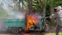 Amasya’da Elektrikli Motosiklet Yangını
