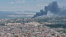 Denizli'de Kauçuk Deposunda Yangın