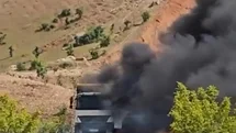 Siirt’te kamyon yangını: Sürücü son anda kurtuldu