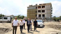 Dikmeli İlkokulu inşaatında çalışmalar yerinde incelendi