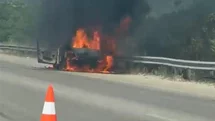 Bursa'da Seyir Halindeki Araç Yandı