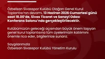 Sivasspor'da Genel Kurul Yaklaşıyor
