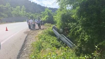 Çorum'da Takla Atan Araçta Sürücü Kurtuldu