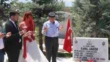 En mutlu gününde ismini aldığı şehit amcasını unutmadı