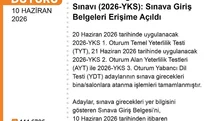 YKS Giriş Belgeleri Erişime Açıldı