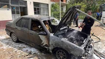 Karabük'te Park Halindeki Araçta Yangın