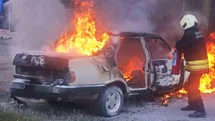 Bafra'da Kaportacı Dükkanında Yangın