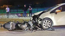 Otomobil ve Motosiklet Çarpıştı, Yaralı Var