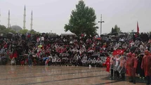Sivas'ta Milli Takım Coşkusu Yağmura Rağmen Devam Etti