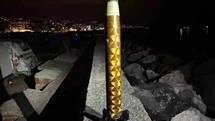 Trabzon'da Sahile Vuran Roket Parçası İnceleniyor