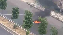 Diyarbakır'da Motosiklet Yangını