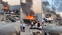 Mersin Marina'da Kıyıdaki Tekne Alev Alev Yandı!