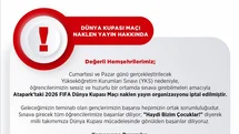 Uşak'ta YKS Nedeniyle Maç Yayını İptal Edildi