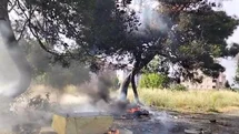 Hurda atık yangını yarım asırlık ağacı küle çevirdi