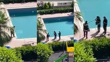 Mezitli’de Sıcaklardan Bunalan Yılan Site Havuzuna Girdi!