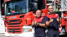 İzmir'de Baba-Oğul İtfaiye Görevinde