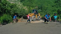Ordu'da Heyelan Sonrası Yol Güçlendirildi