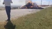 Lüleburgaz'da Saman Balyası Yüklü Römorkta Yangın Çıktı