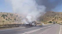 Siirt'te Otomobil Yangını