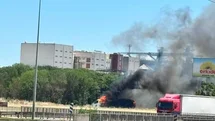 Lüleburgaz'da Tır Yangını Meydana Geldi