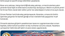 Sıcaklıklar arttı, ormanlara giriş yasaklandı
