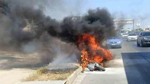 Antalya'da Motosiklet Yangını